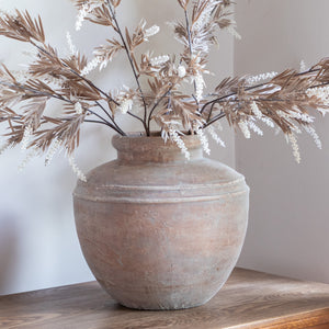 Large Terracotta Style Rustic Vase