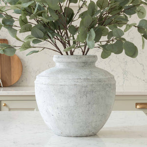 Large Light Grey Rustic Vase