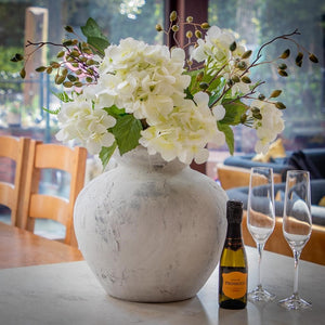 Darcy Antique White Stone Vase