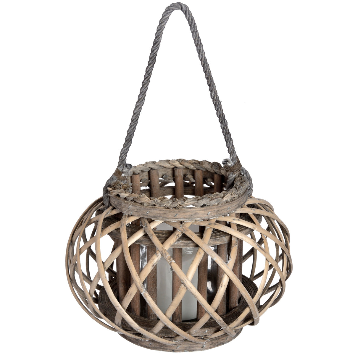 Large Wicker Basket Lantern With Rope Chosen By Jessica