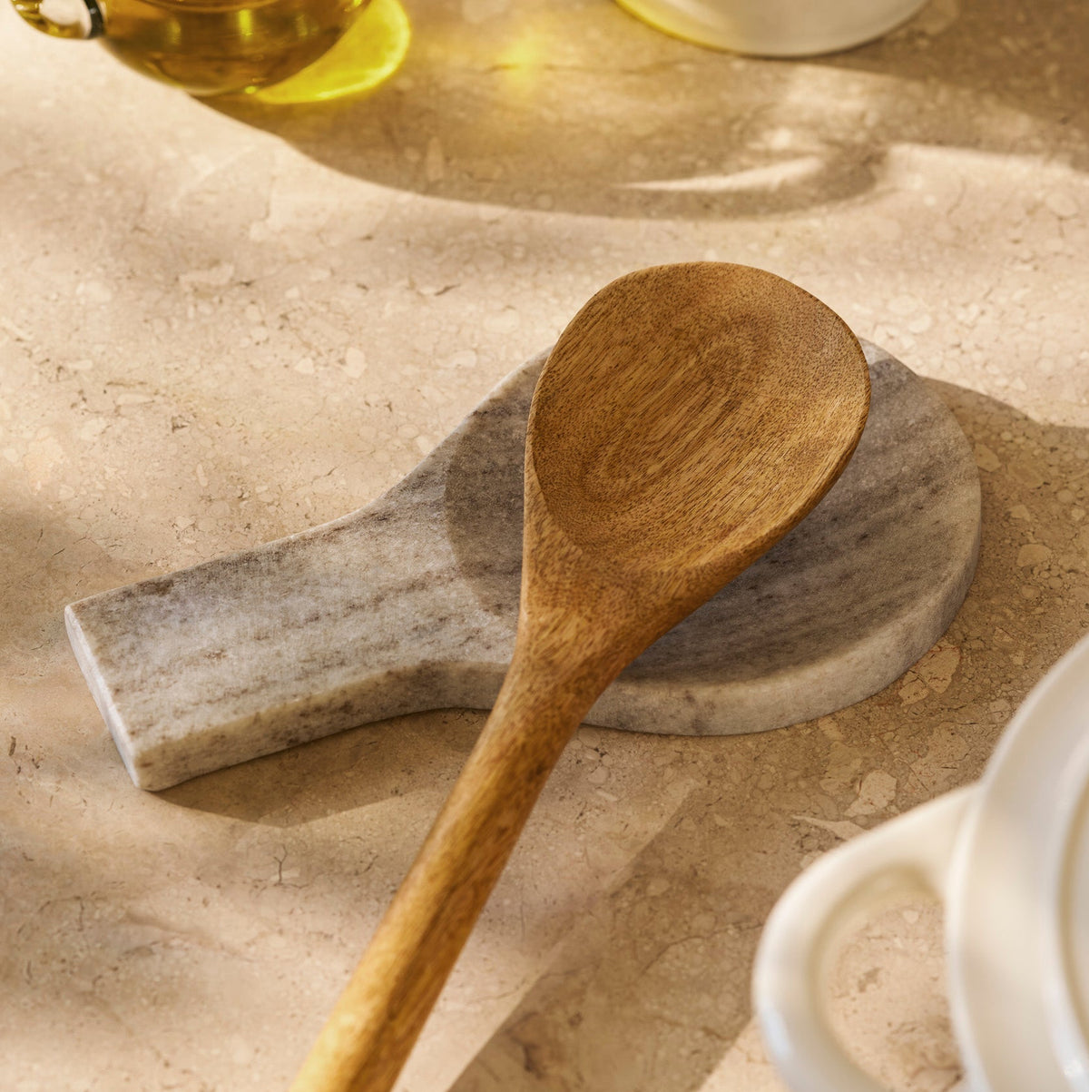 Osney Spoon Rest in Natural Marble