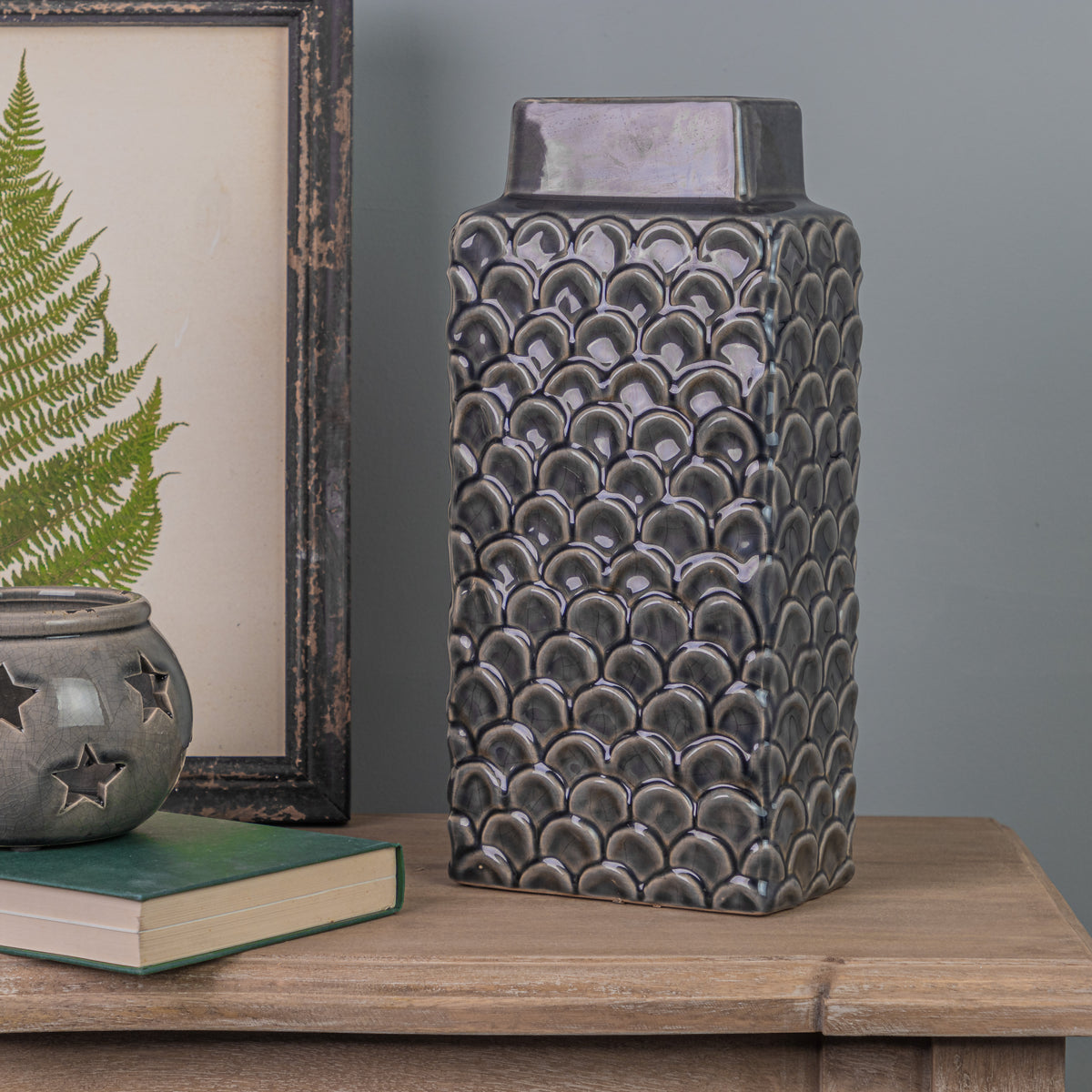 Rectangular Perugia Grey Vase