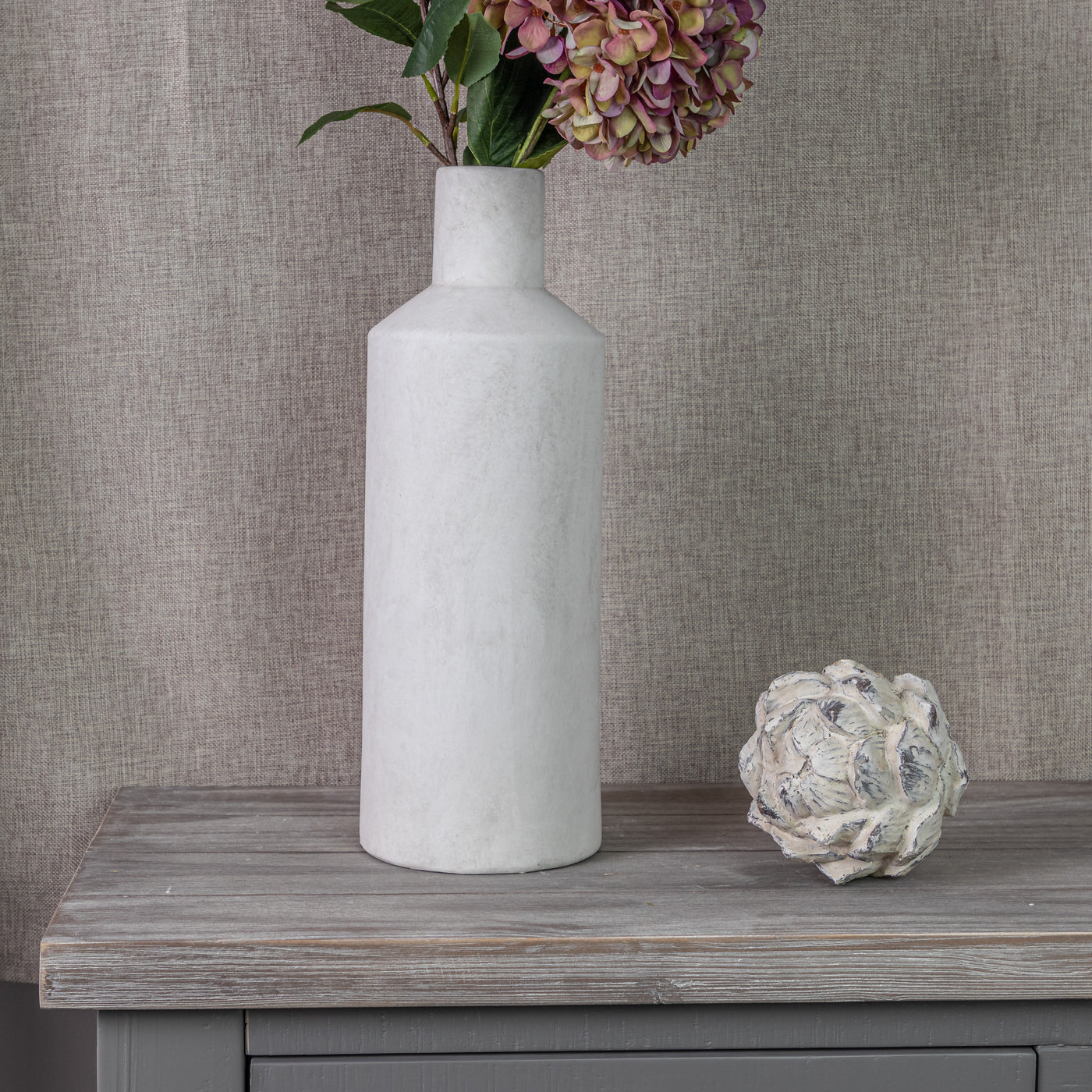 Tall Stone Cylinder Vase