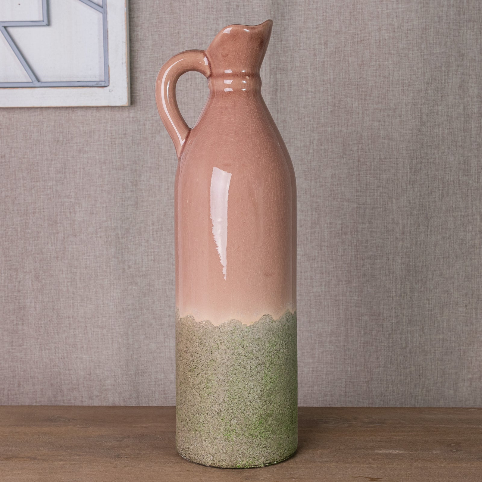 Decorative Tall Blush Stoneware Jug