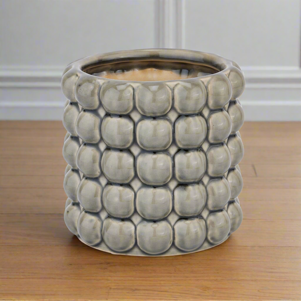 Seville Collection Grey Bubble Planter
