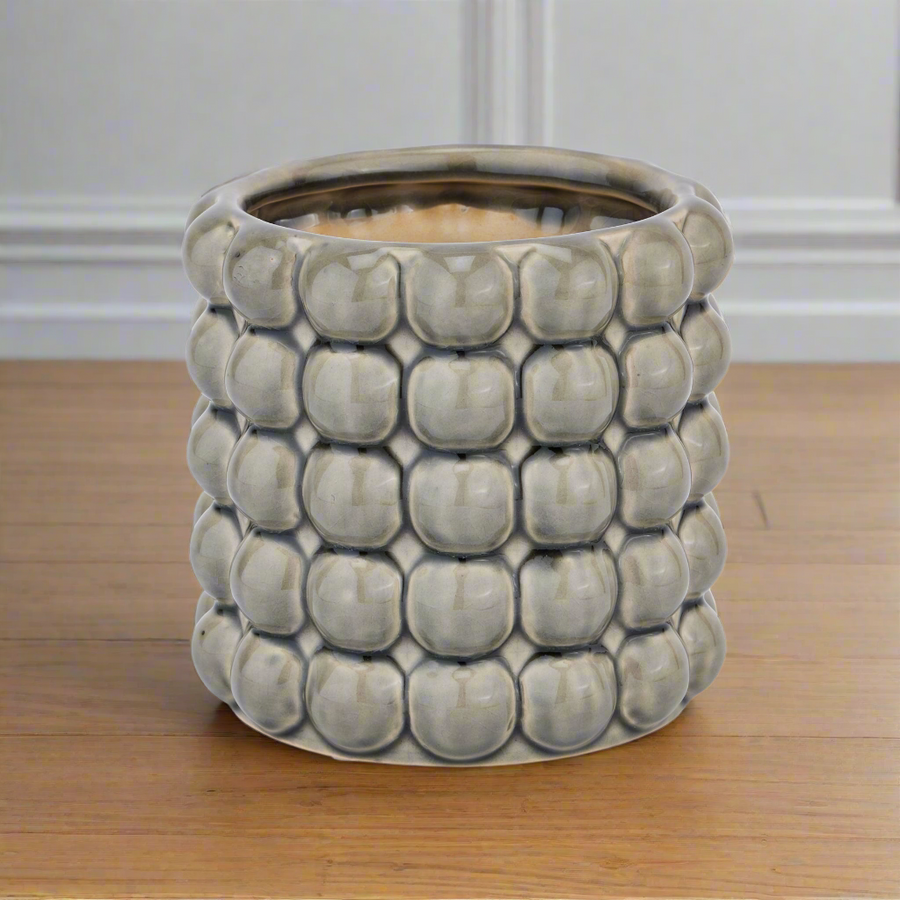 Seville Collection Grey Bubble Planter