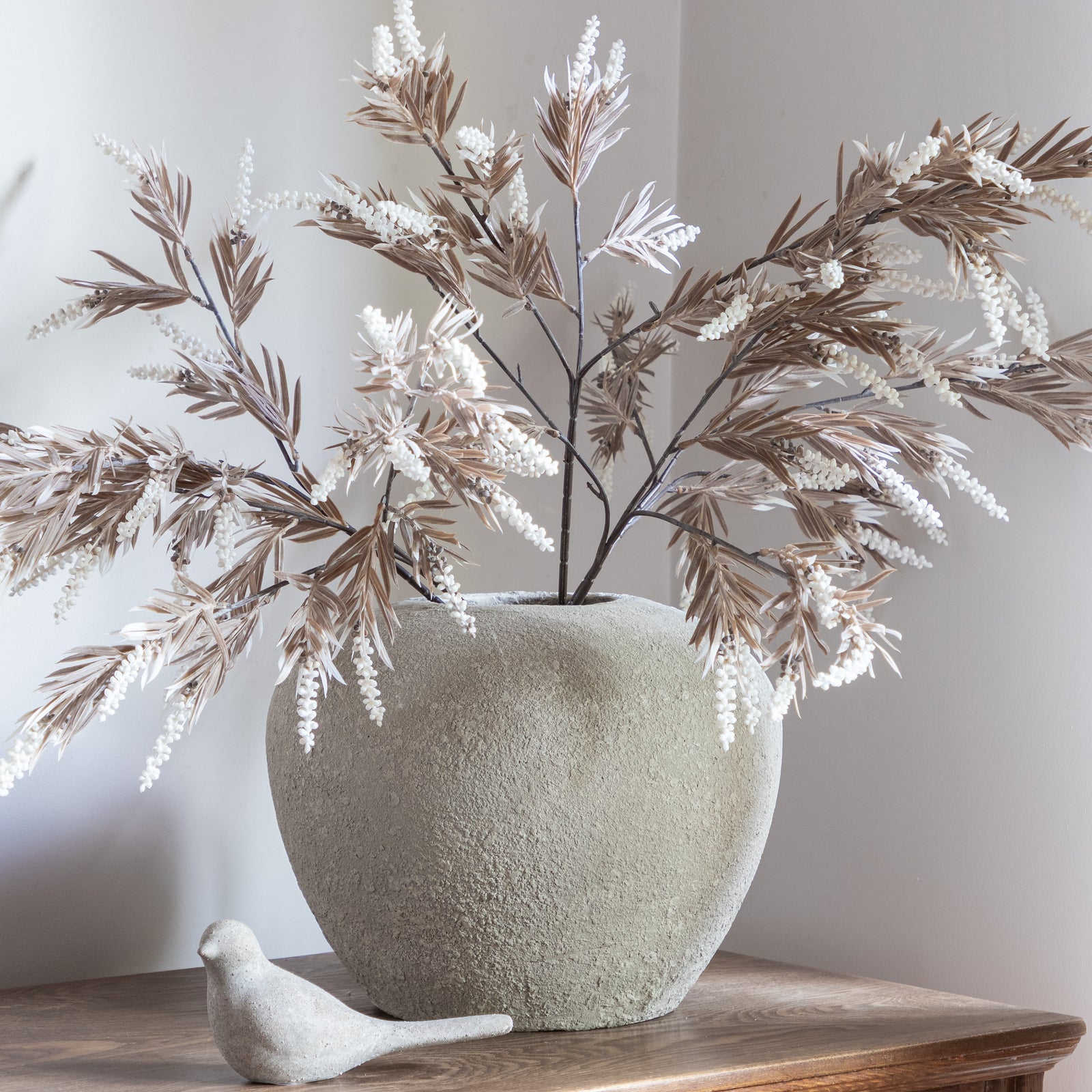 Taupe and Ivory Foliage Display