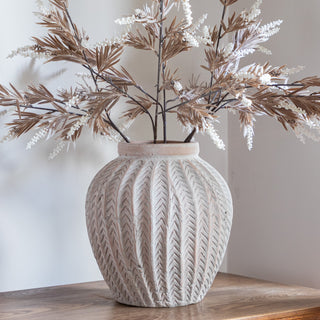 Patterned Neutral Terracotta Vase