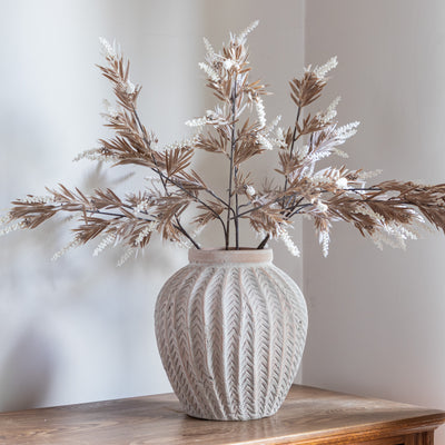 Patterned Neutral Terracotta Vase
