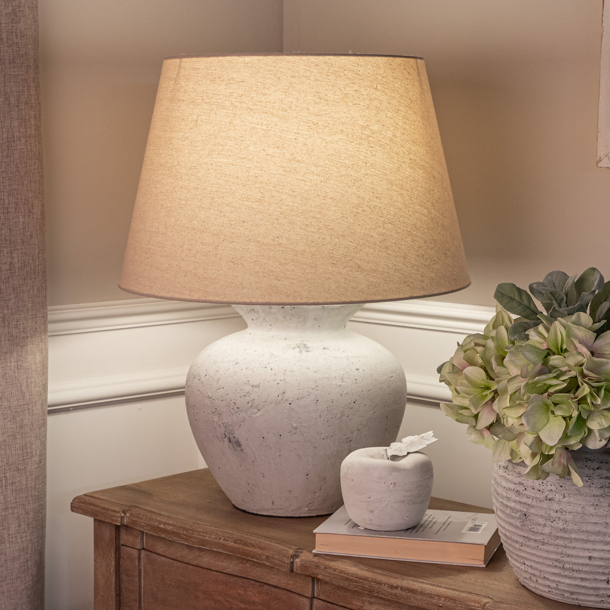 Darcy Antique White Stone Based Lamp
