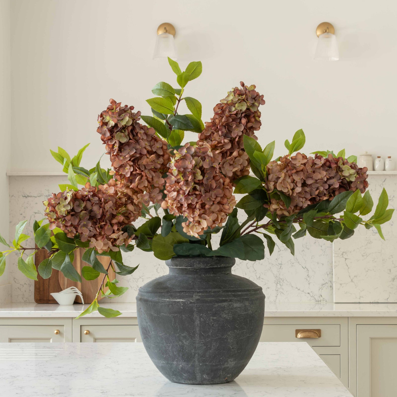 Luxury Spear Hydrangea Faux Flower Arrangement
