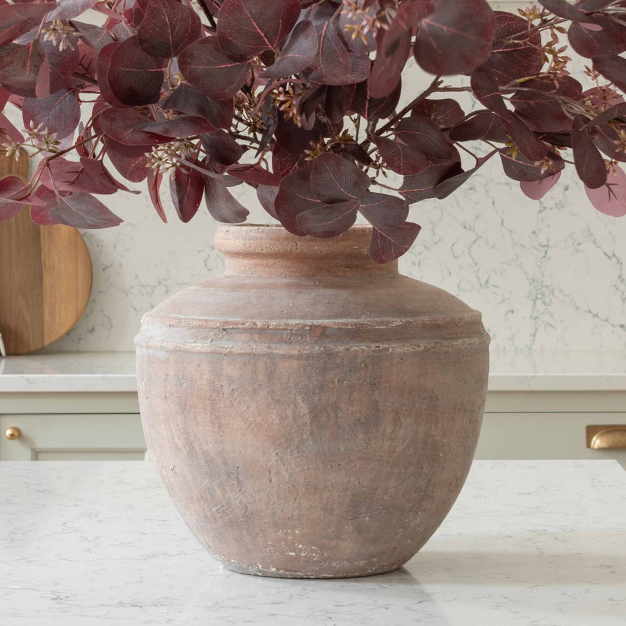 Large Terracotta Style Rustic Vase