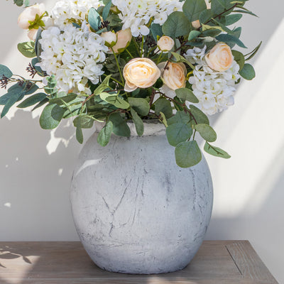 Large Rustic Grey Roman Vase
