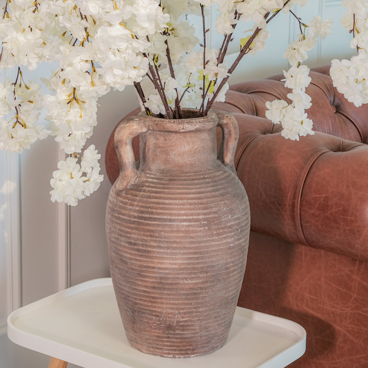 Large Siena Brown Amphora Pot