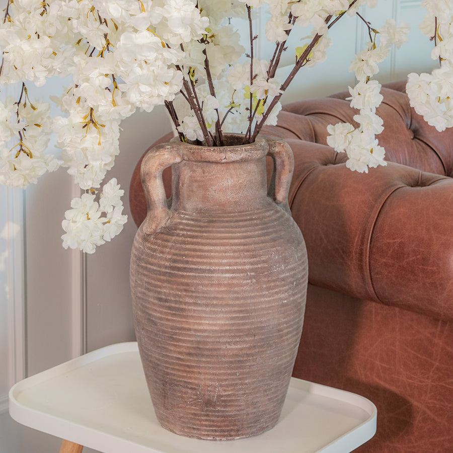 Large Siena Brown Amphora Pot