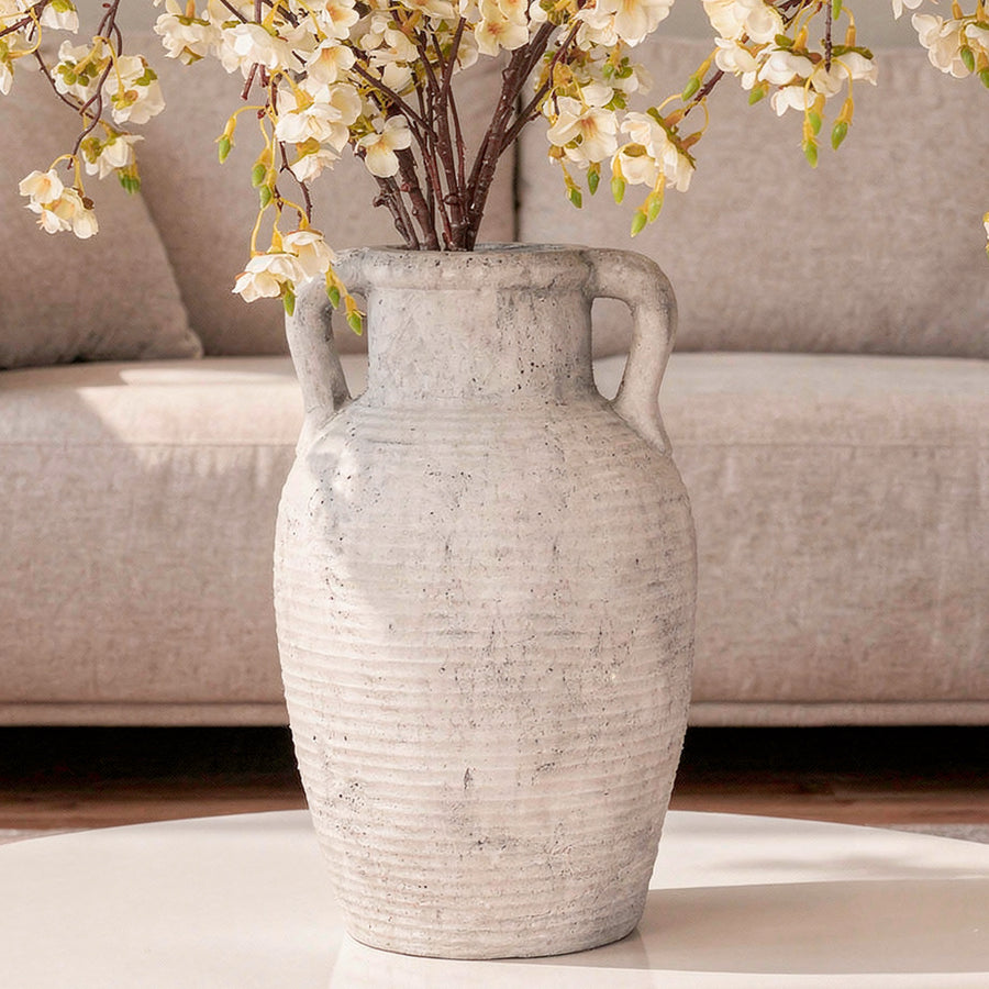 Large Grey Amphora Pot