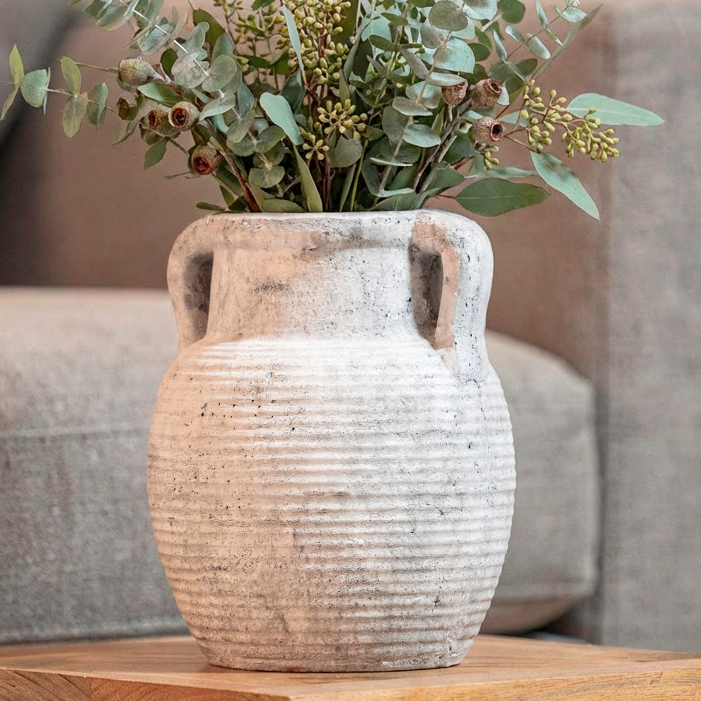 Grey Amphora Pot