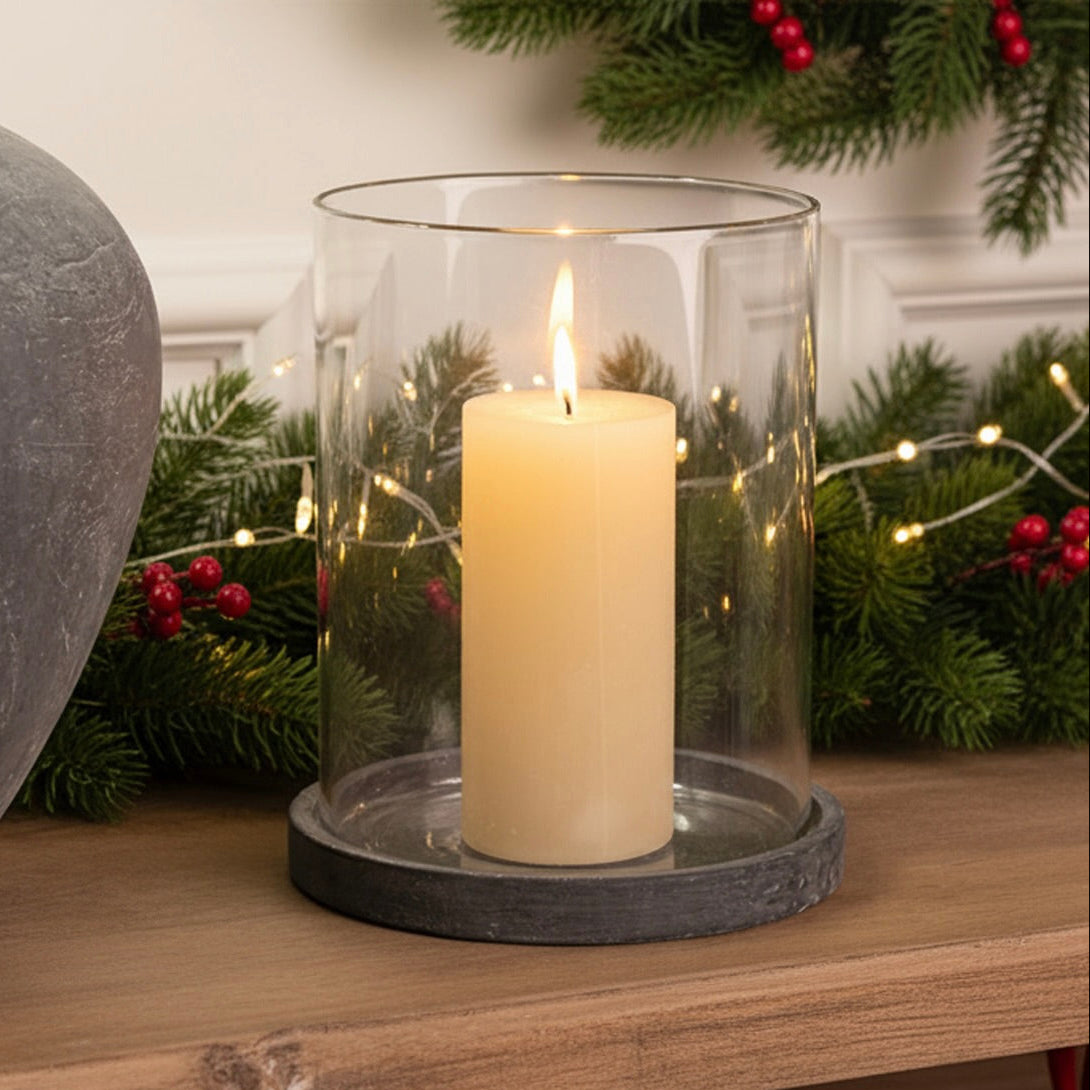 Dark Grey Large Hurricane Lantern
