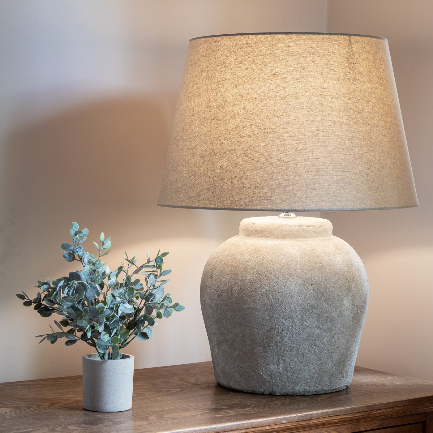 Large Textured Rustic Stone Based Lamp