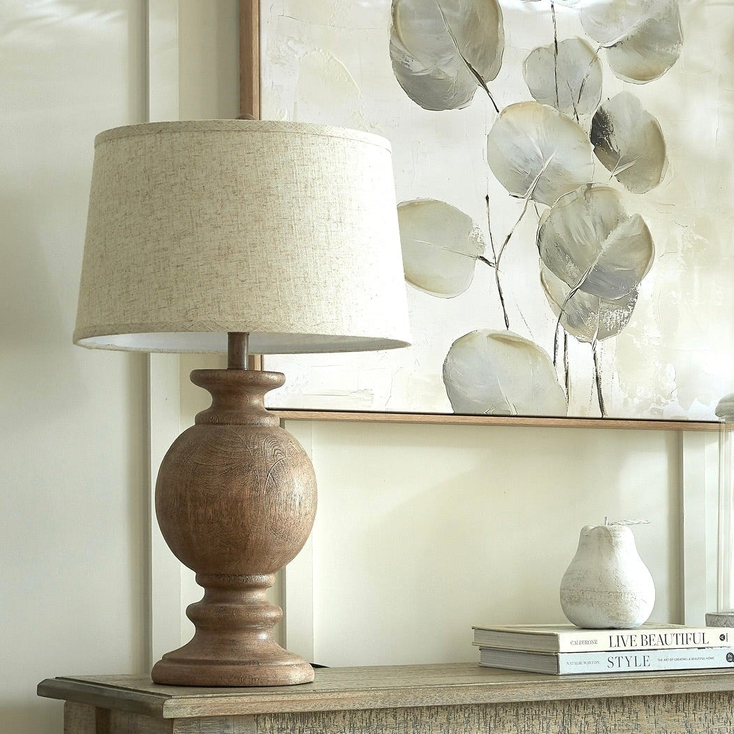Clarion Table Lamp With Edged Linen Shade