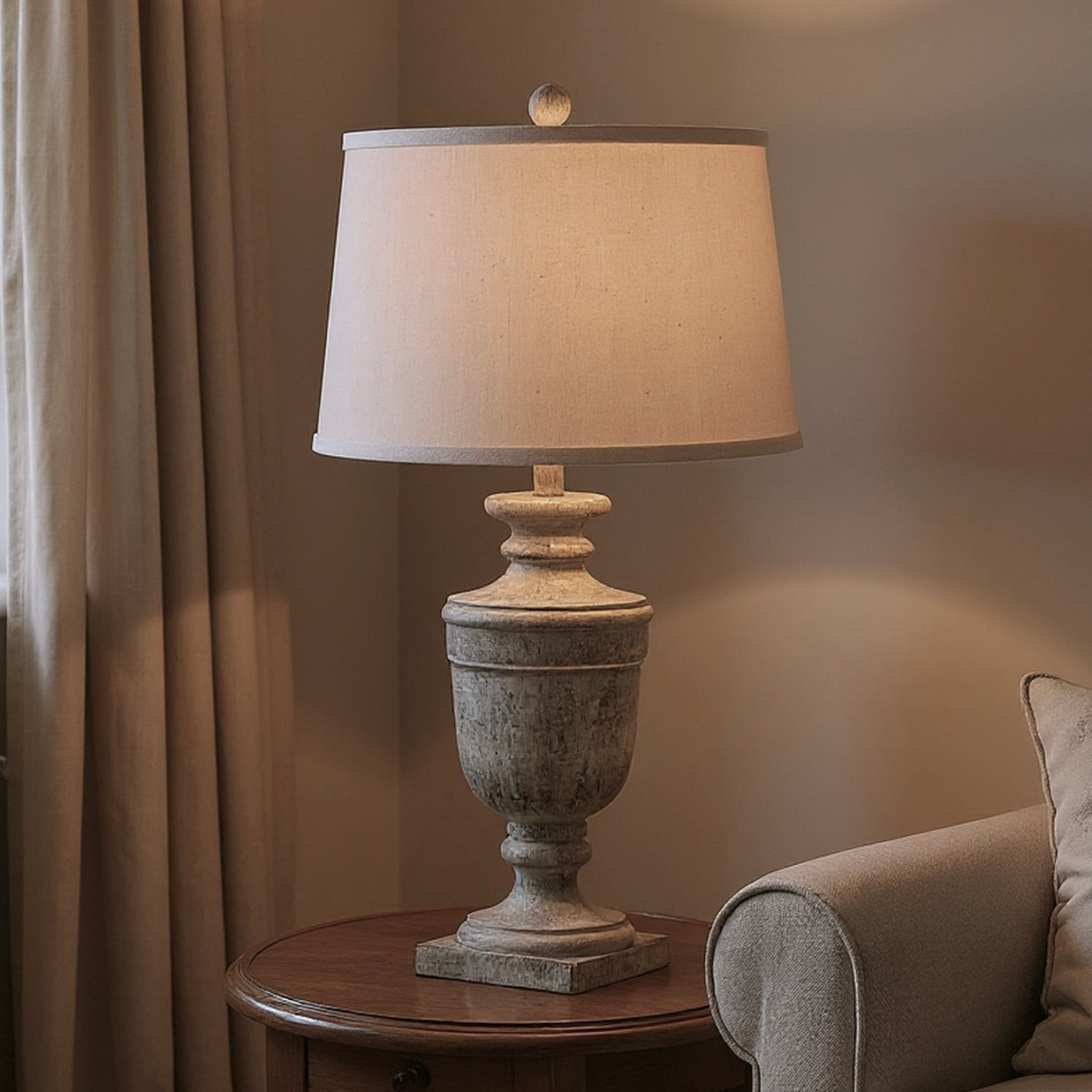 Large Ossia Table Lamp With Linen Shade