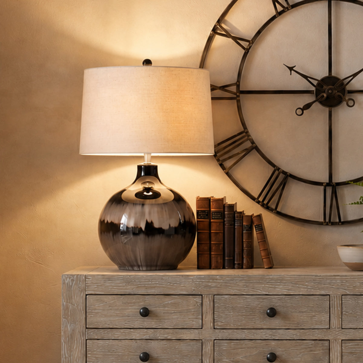 Smoked Ombre Glass Table Lamp