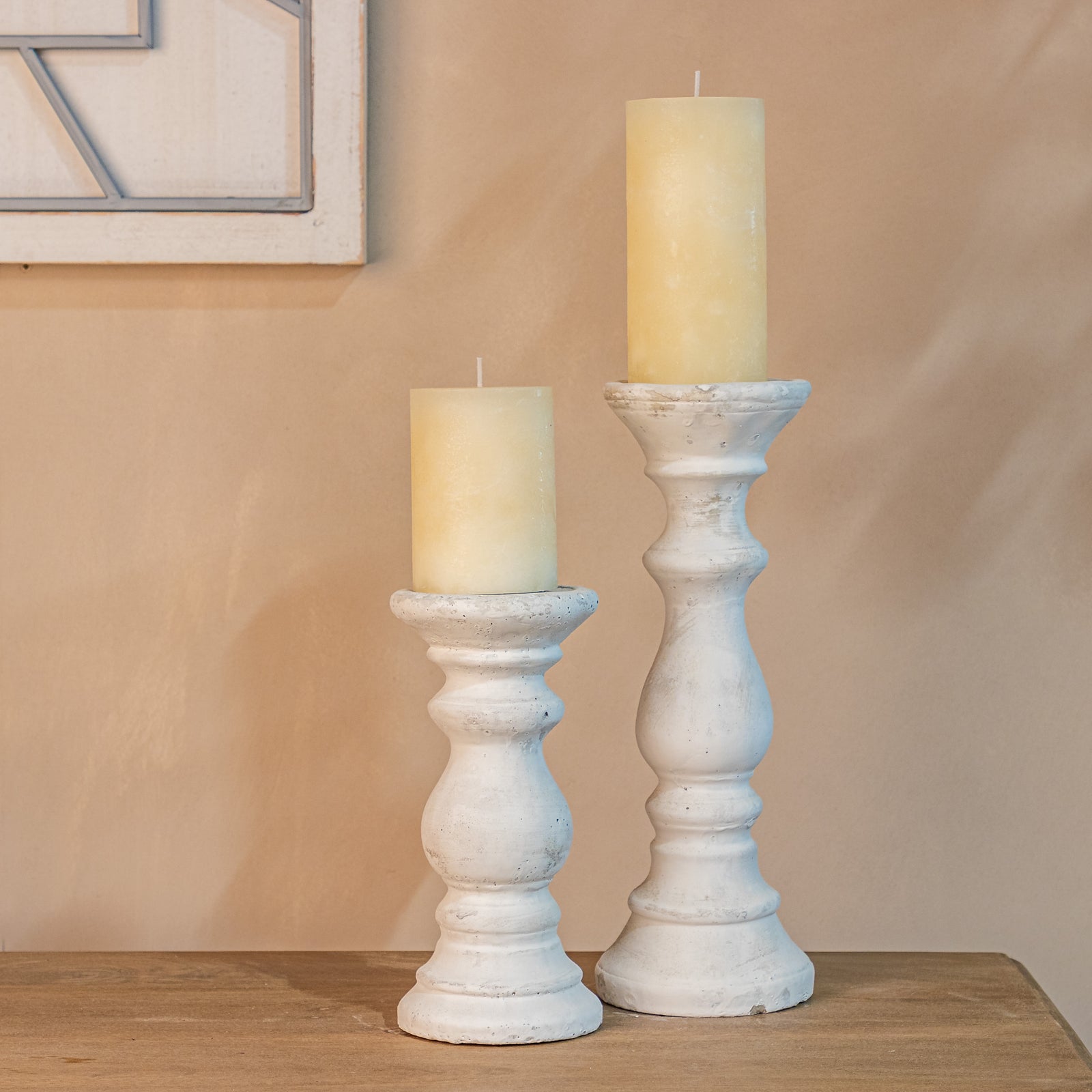 Beautifully Elegant Stone Pillar Candle Holder - Choice of Sizes