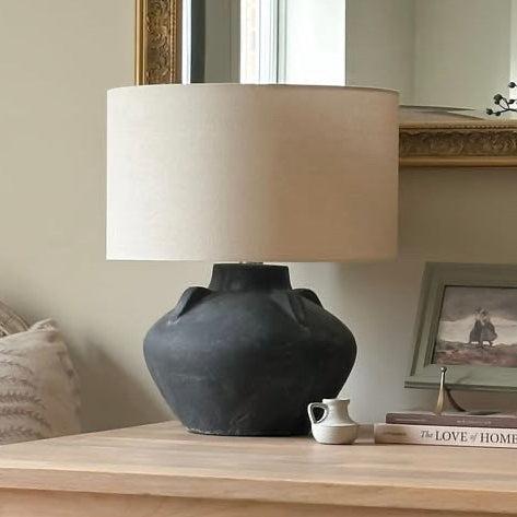 Antique Dark Grey Roman Style Table Lamp