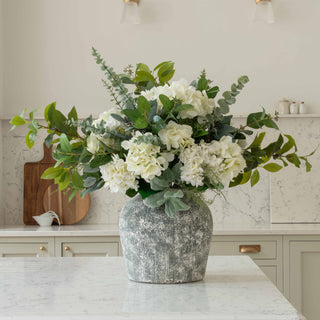 Faux Statement White Hydrangea Bouquet