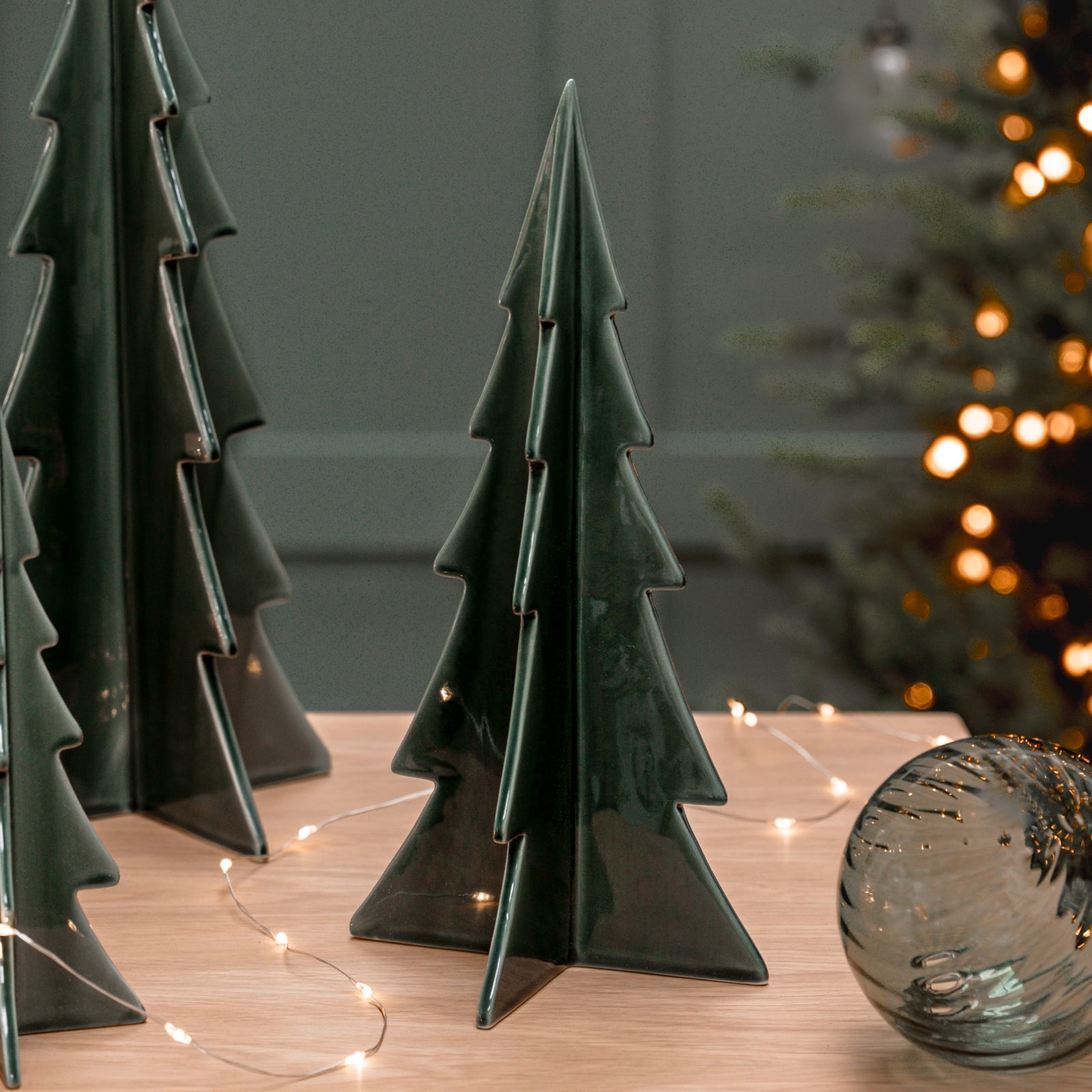 Green Ceramic Christmas Tree Decoration - Large
