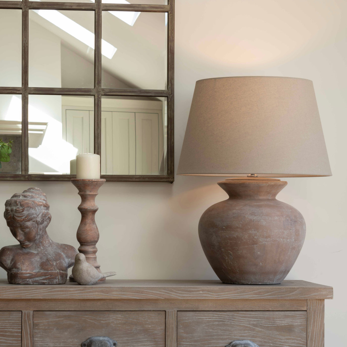 Rustic Terracotta Stone Styled Lamp