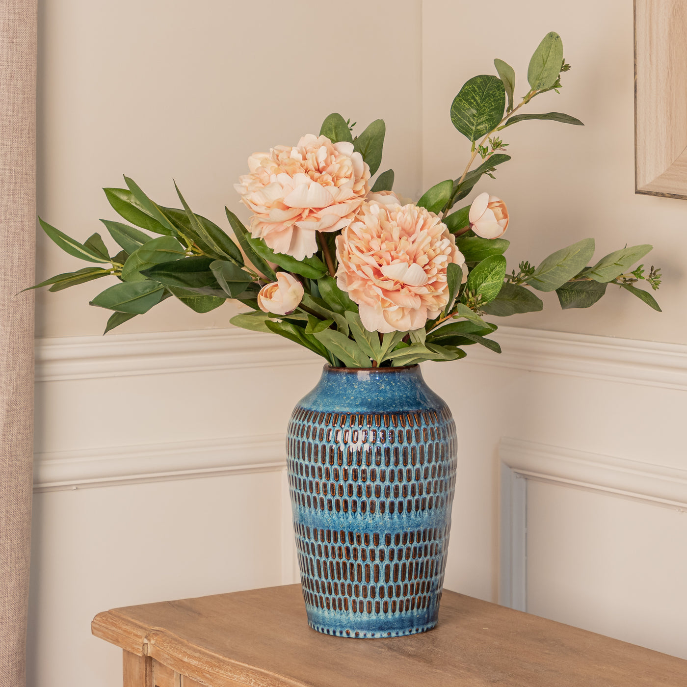 Medium Indigo Blue Glazed Ceramic Vase