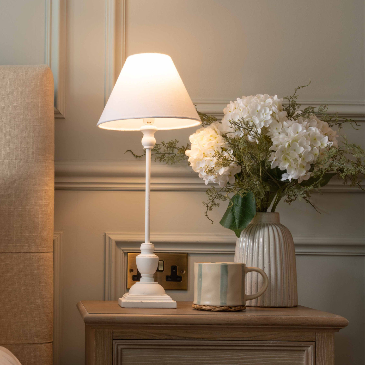 Tall White Slim Table Lamp