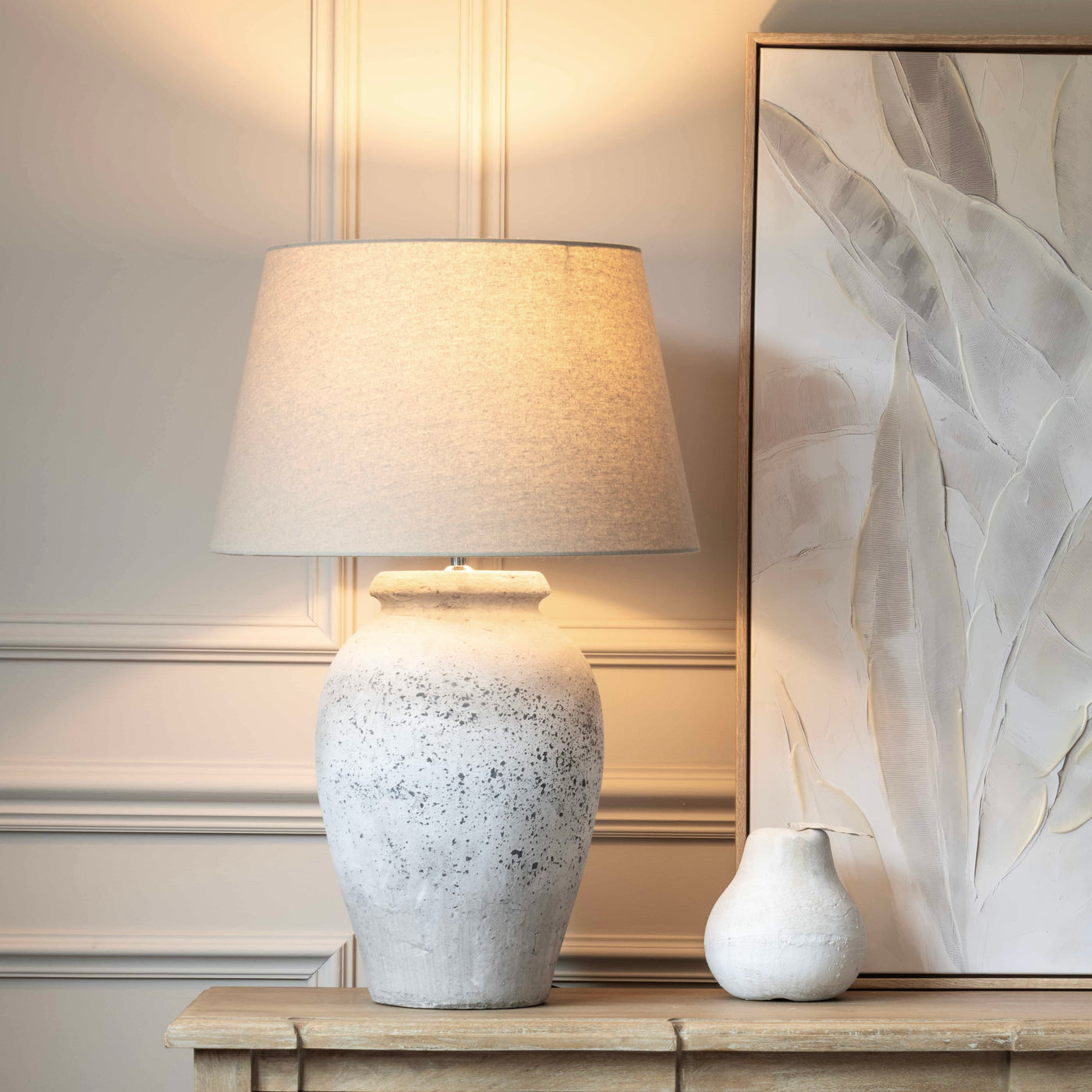 Tall Distressed Rustic Stone Based Lamp