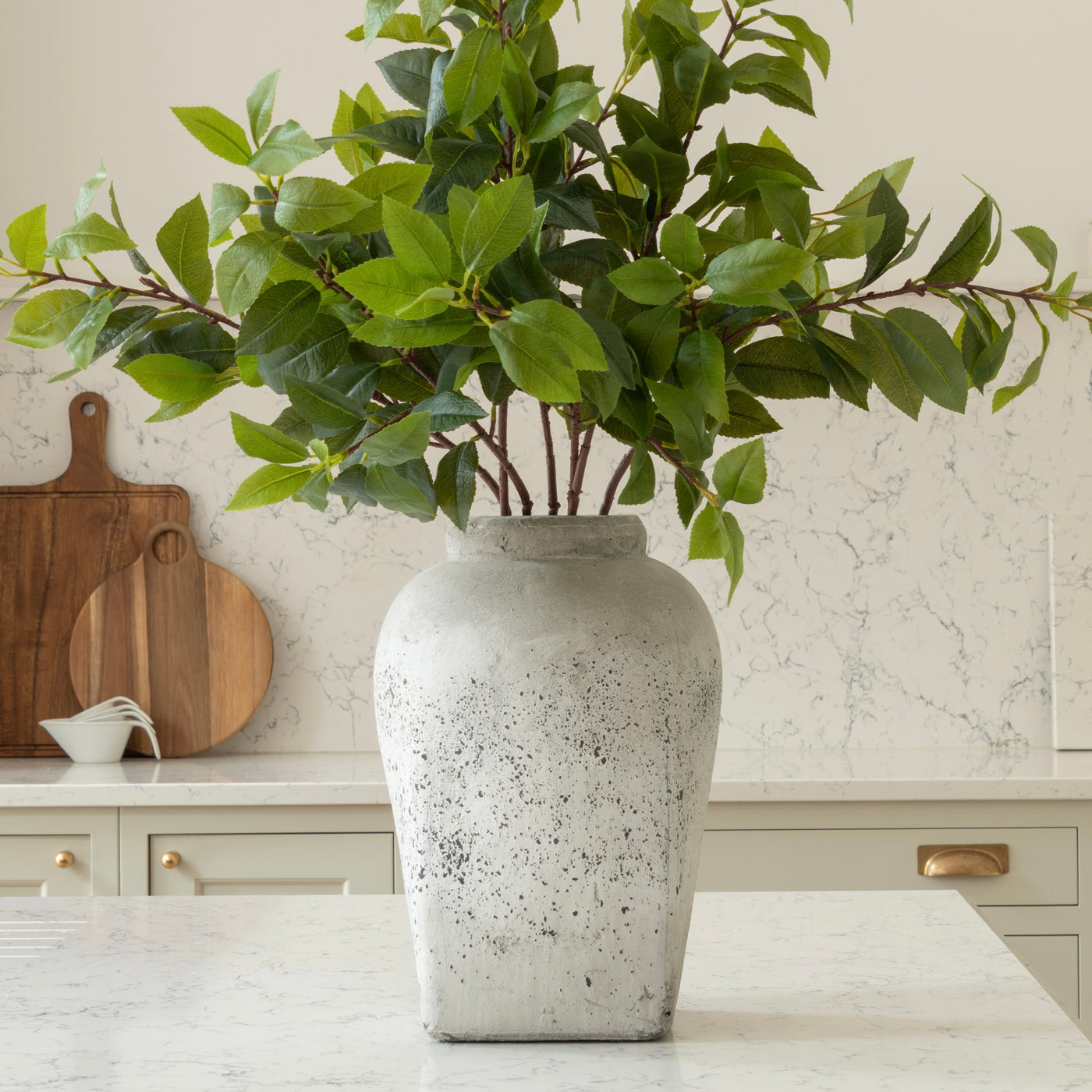 Tall Distressed Stone Vase