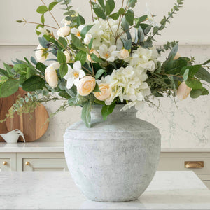 Large Light Grey Rustic Vase