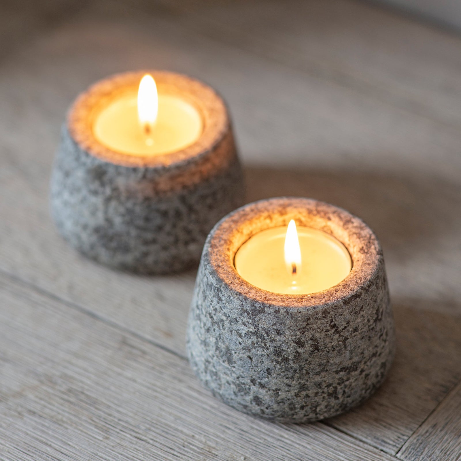 Set of 2 Ramsden Granite Tealight Holders