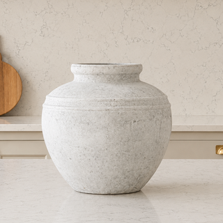 Large Light Grey Rustic Vase