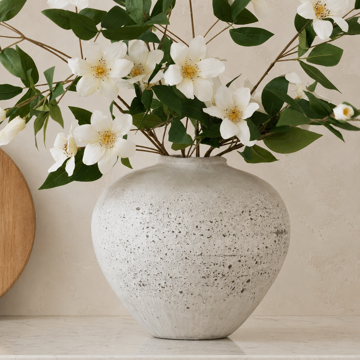 Rustic Distressed Shaped Stone Regola Vase