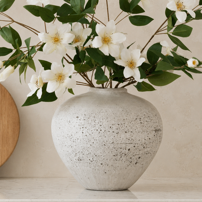 Rustic Distressed Shaped Stone Regola Vase