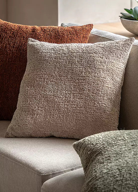 Textured Chenille Cushion - Taupe