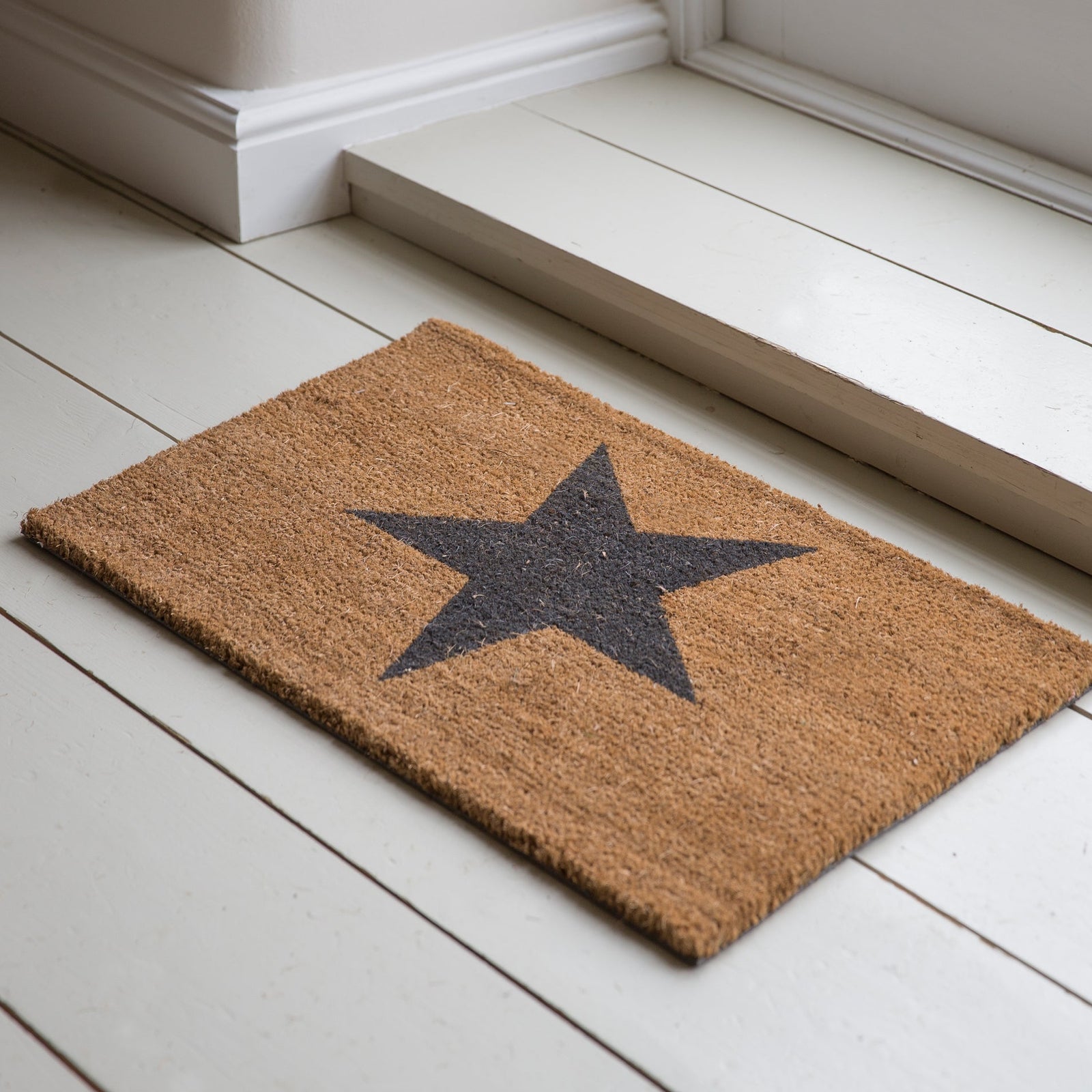 Embossed Star Natural Doormat