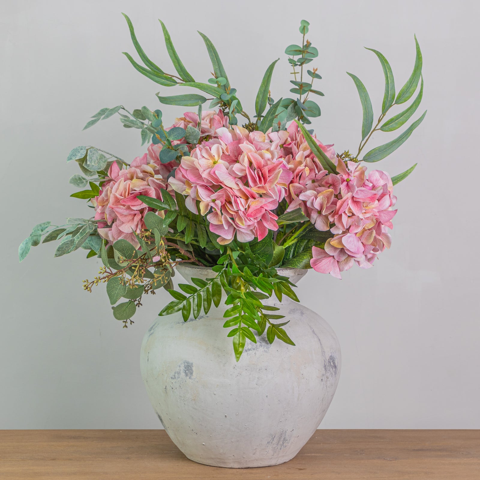 Faux Pink Hydrangea Bouquet