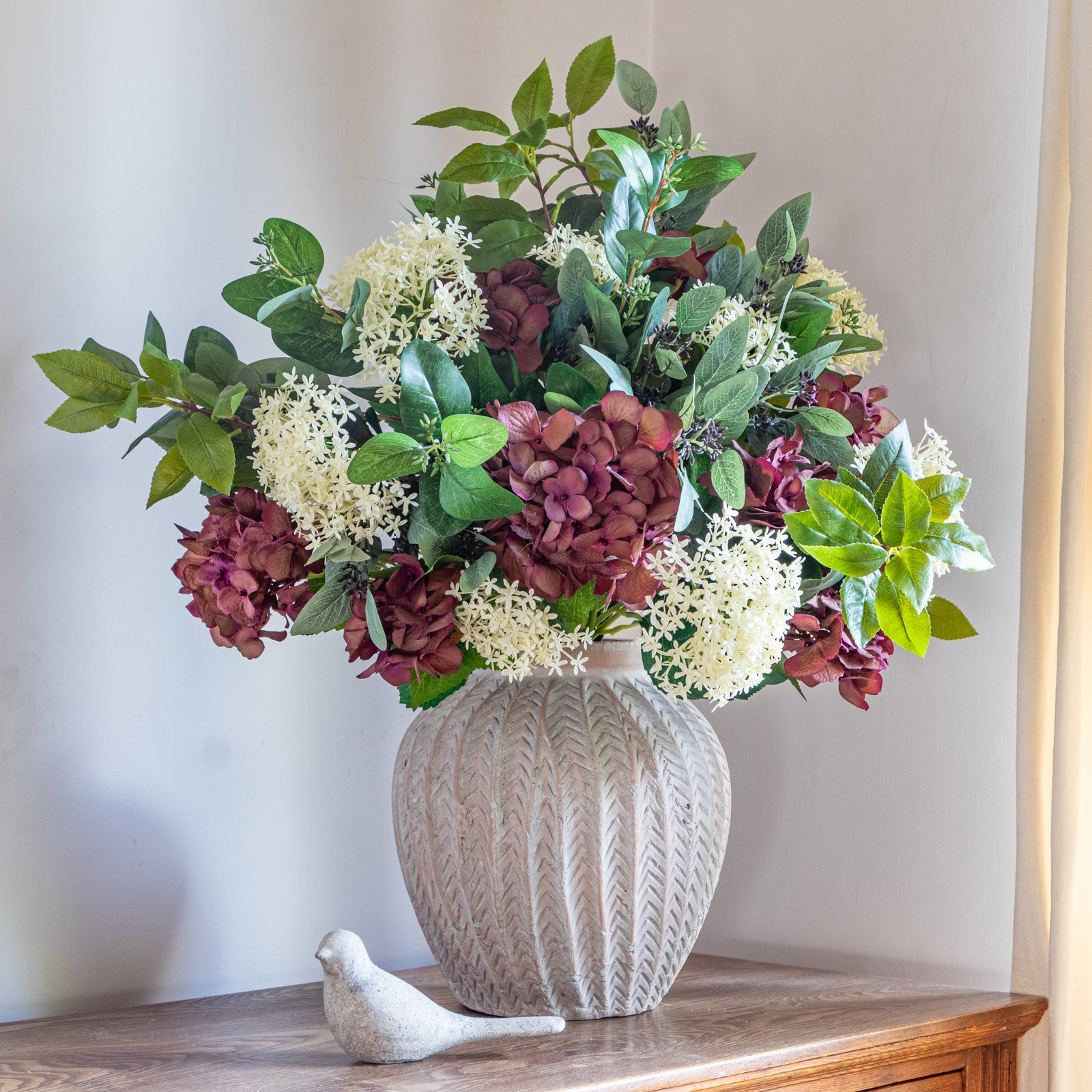 Burgundy and Cream Floral Arrangement