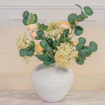 Cream Crown Hydrangea and Ranunculus Arrangement