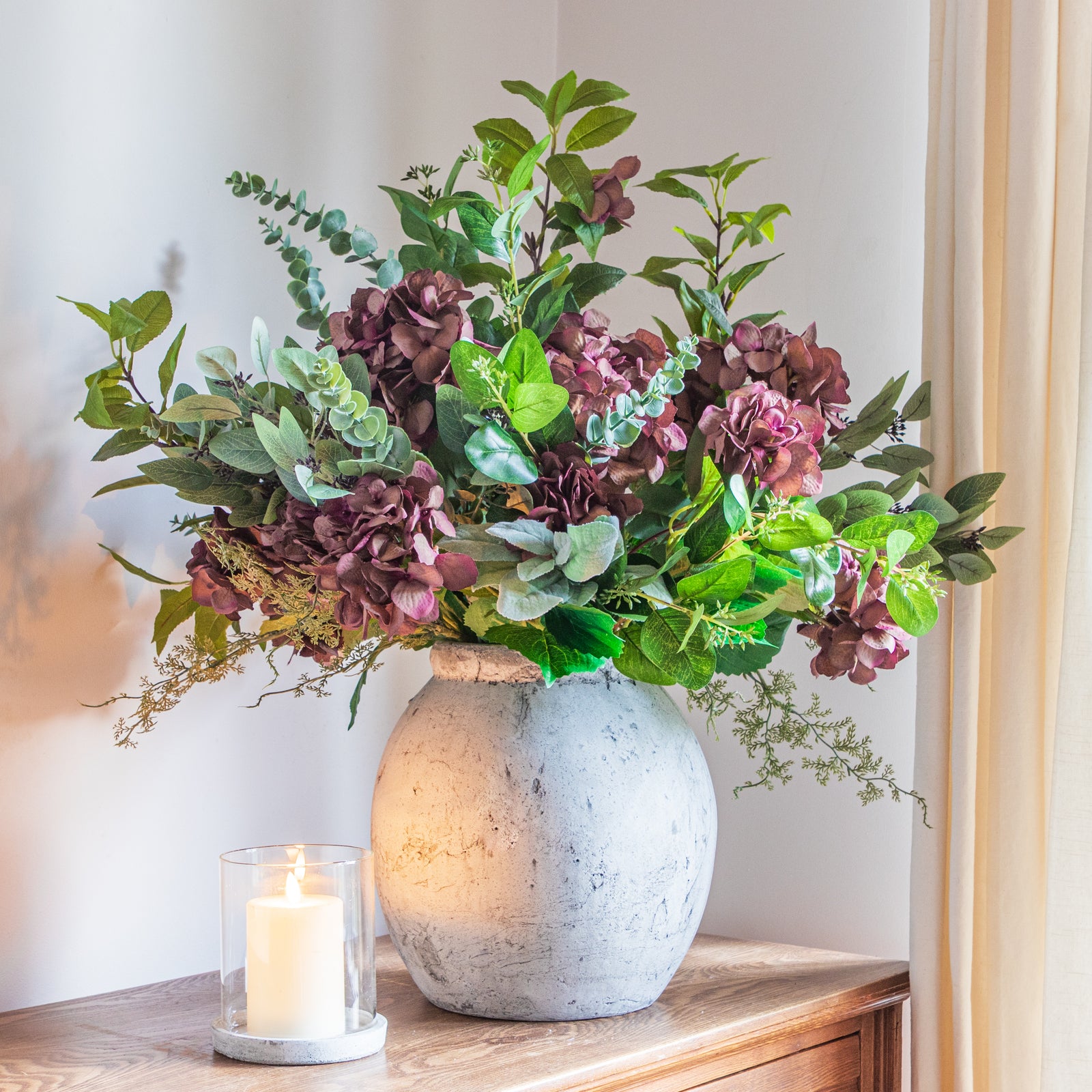 Faux Statement Plum Hydrangea Bouquet