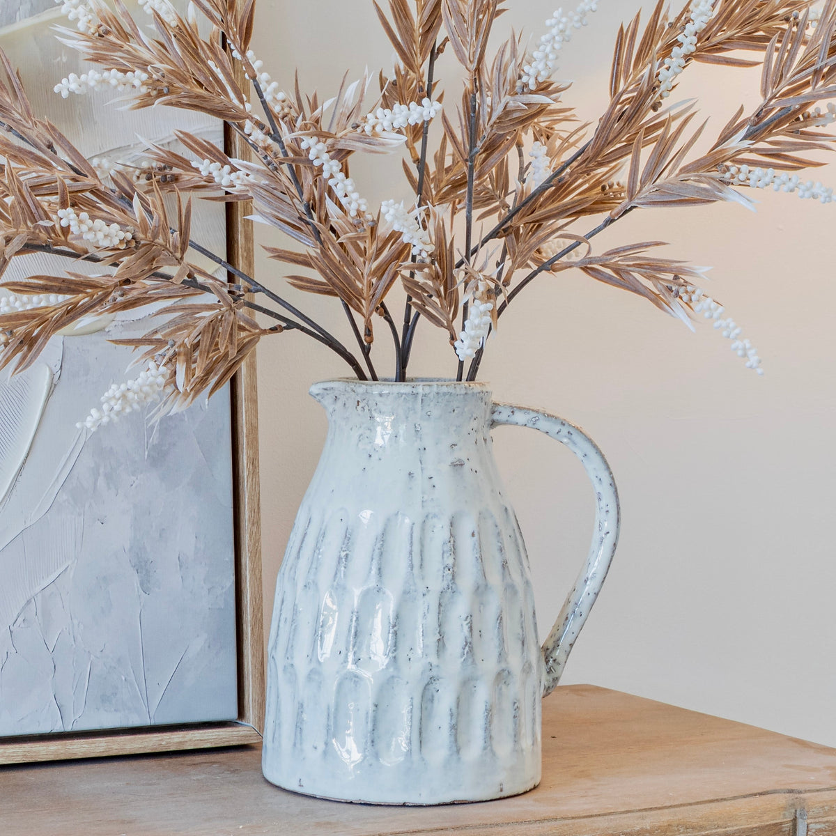 Rustic Dipped Glazed Jug