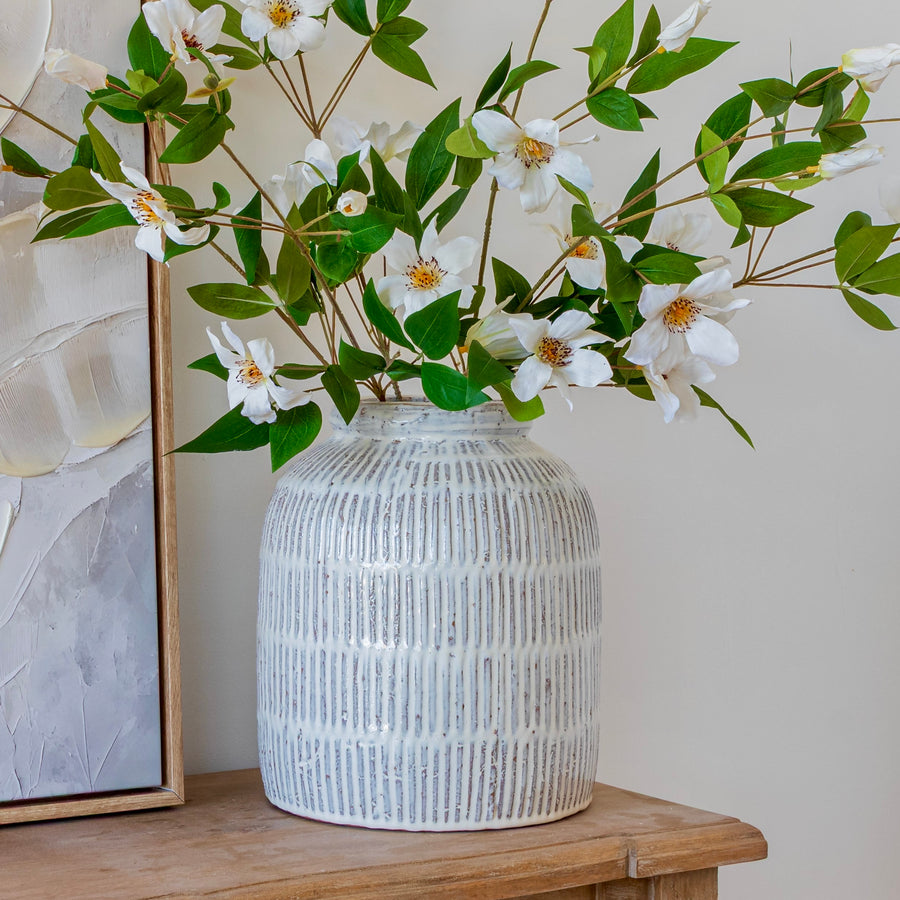 Large Rustic Dipped Glazed Vase