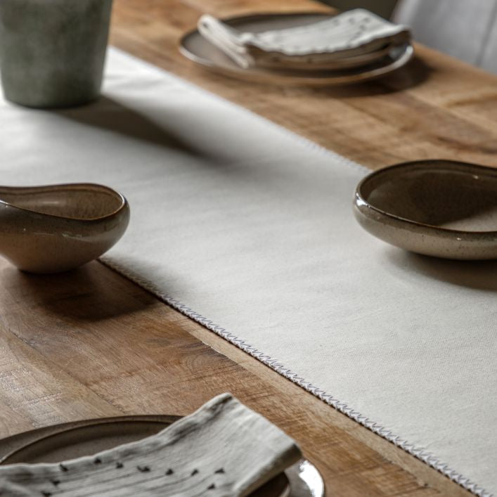 Linen Effect Table Runner - Natural Cream