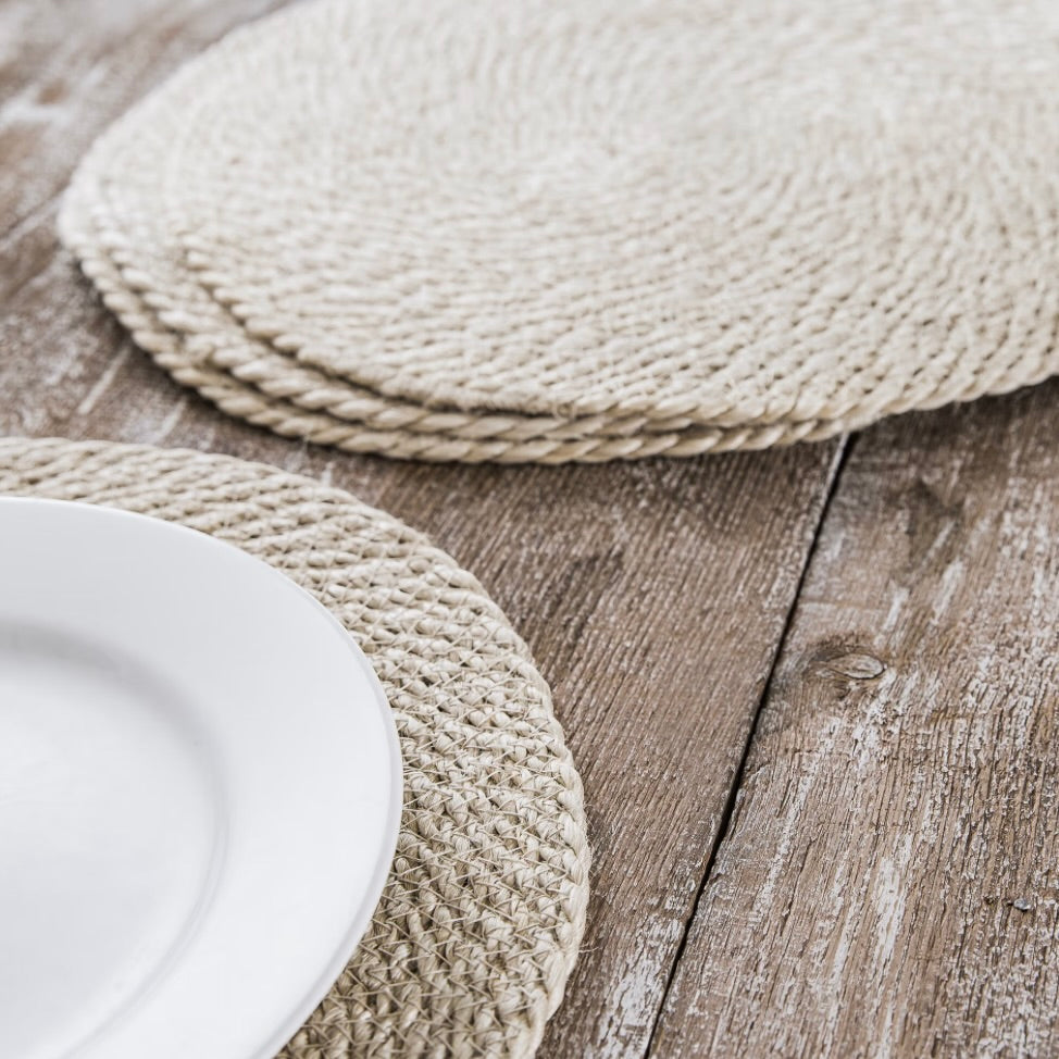 Set of 4 Natural Jute Place Mats